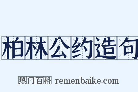 柏林公约造句是什么意思的图片
